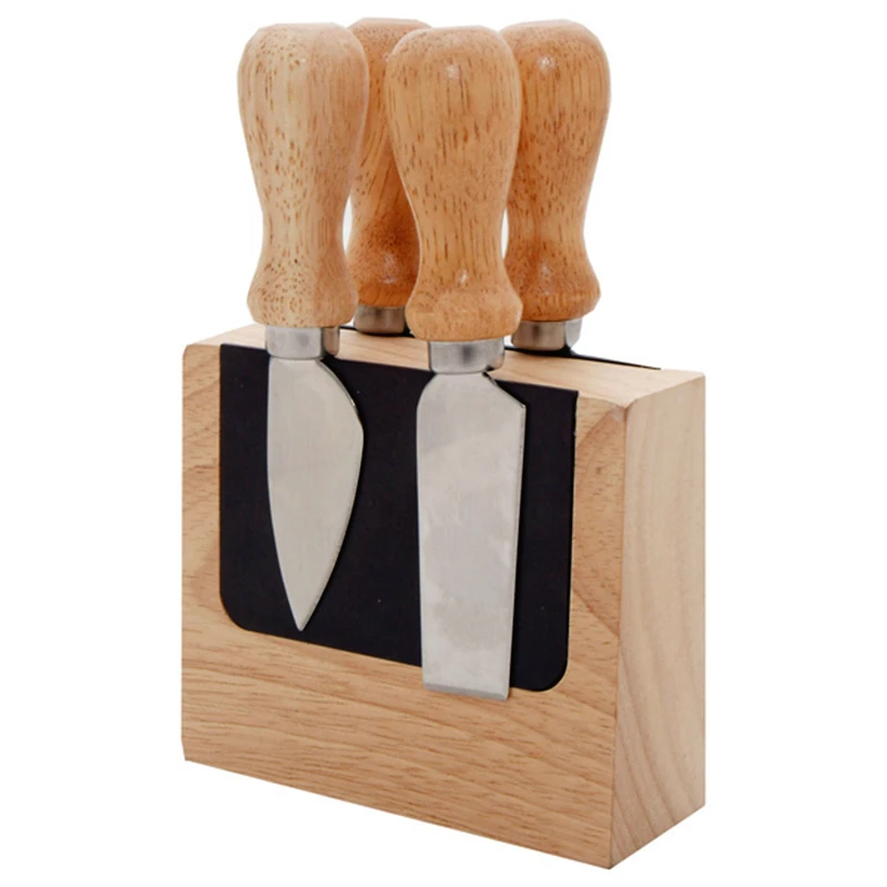 Butter Knife Cheese Knife 1pcs Stainless Steel Cheese Knives Oak Handle Cutter Board Butter Spatula Kitchen Tools