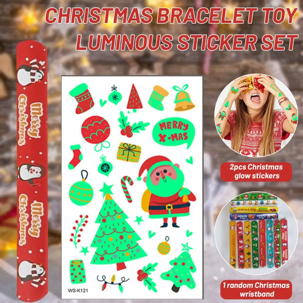

Durable Reusable Christmas Bracelet Soft And Comfortable Cartoon Christmas Tattoo Stickers Navidad Gifts Christmas Pat Circle