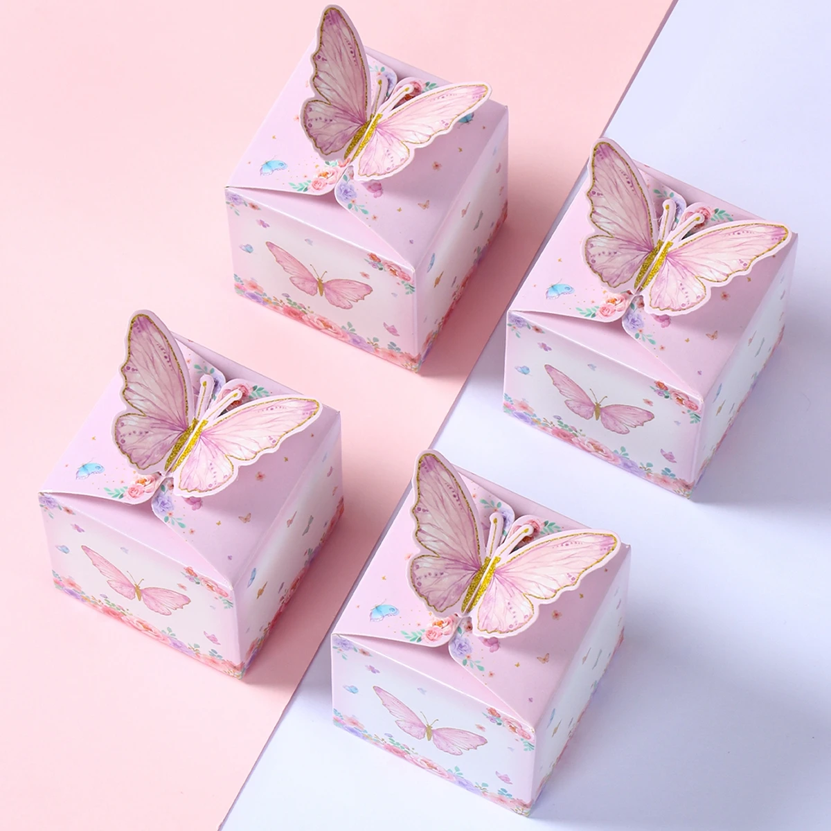 Popxstar   New Year Cute Butterfly Candy  Boxes  Mistery Box  Chocolate Packaging Baby Shower Pink and Blue Bags  Event Party Supplies