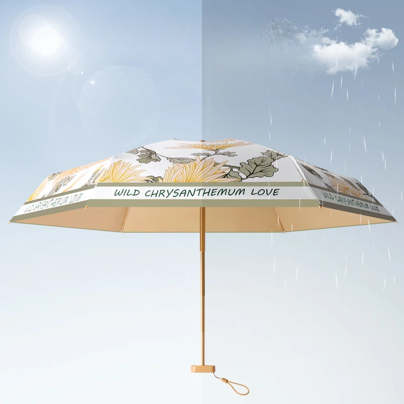 Flat Six Fold Pocket Umbrella Sun Umbrella Color Glue Sun Protection Protection Women's Folding