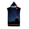 Beautiful Moonlit Night Sky Print Microfiber Quick-Drying Beach Towel Adult Kid Hooded Outdoor Swimming Bath Towel Surf Poncho 4