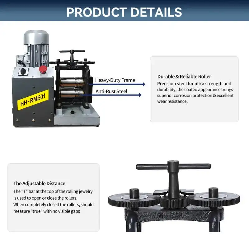 KATWAY Single Head Electric Rolling Mill 130MM Machine Speciality Jewelers Designer Tabletting Jewelry Flat & Wire Tool HH-RME01