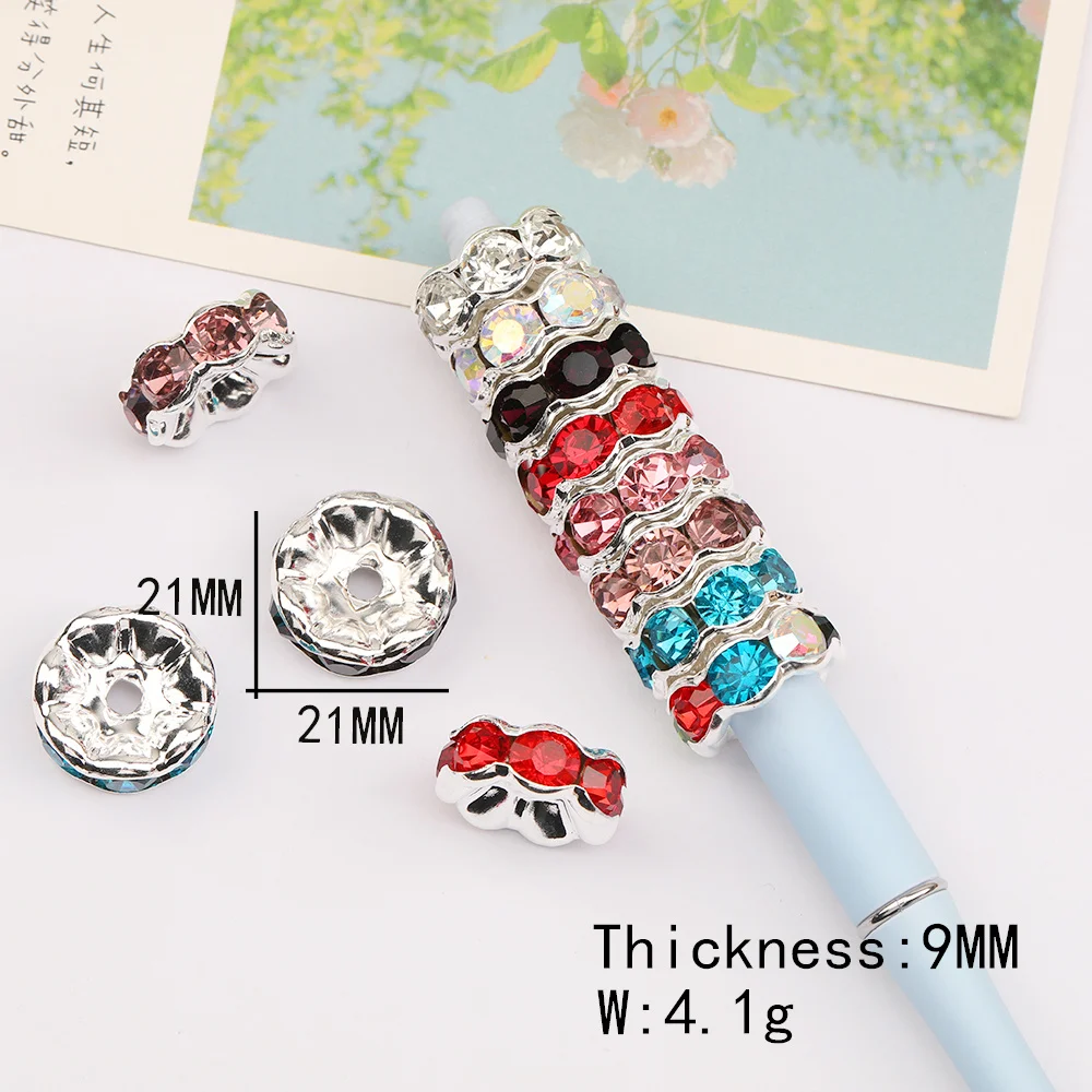 Cordial Design 50Pcs 21*21MM Jewelry Accessories/DIY Rhinestone Spacers/Hand Made/Wheel Shape/Jewelry Findings & Components - cordial