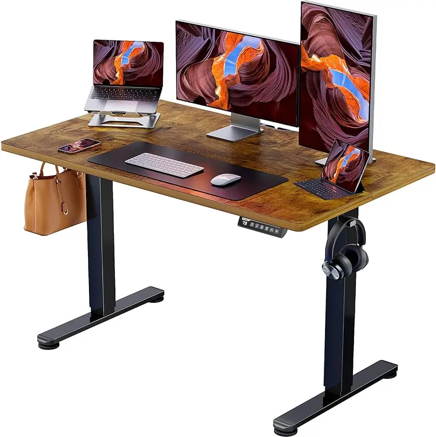 Height Adjustable Electric Standing Desk, 48x24 /40x24 /55x28 /63x28 Inches Sit Stand up Desk, Memory Computer Home Office Desk