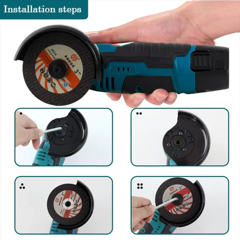 12V Mini Brushless Angle Grinder with Rechargeable Lithium Battery Cordless Polishing Machine Diamond Cutting With accessories 2