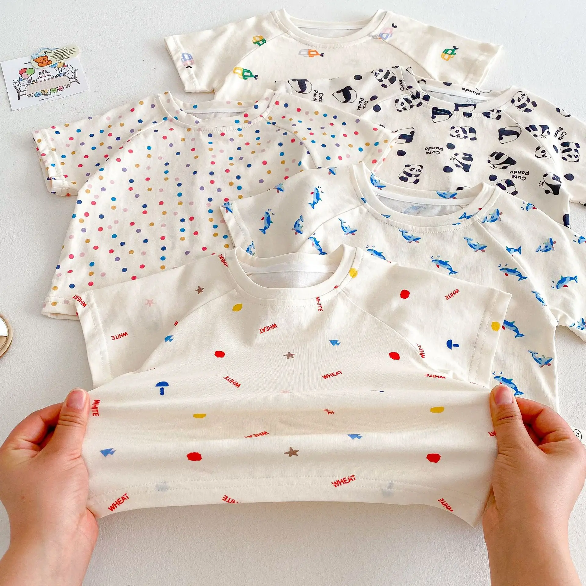 Cotton Cartoon Printed Kids T Shirt and Shorts Set