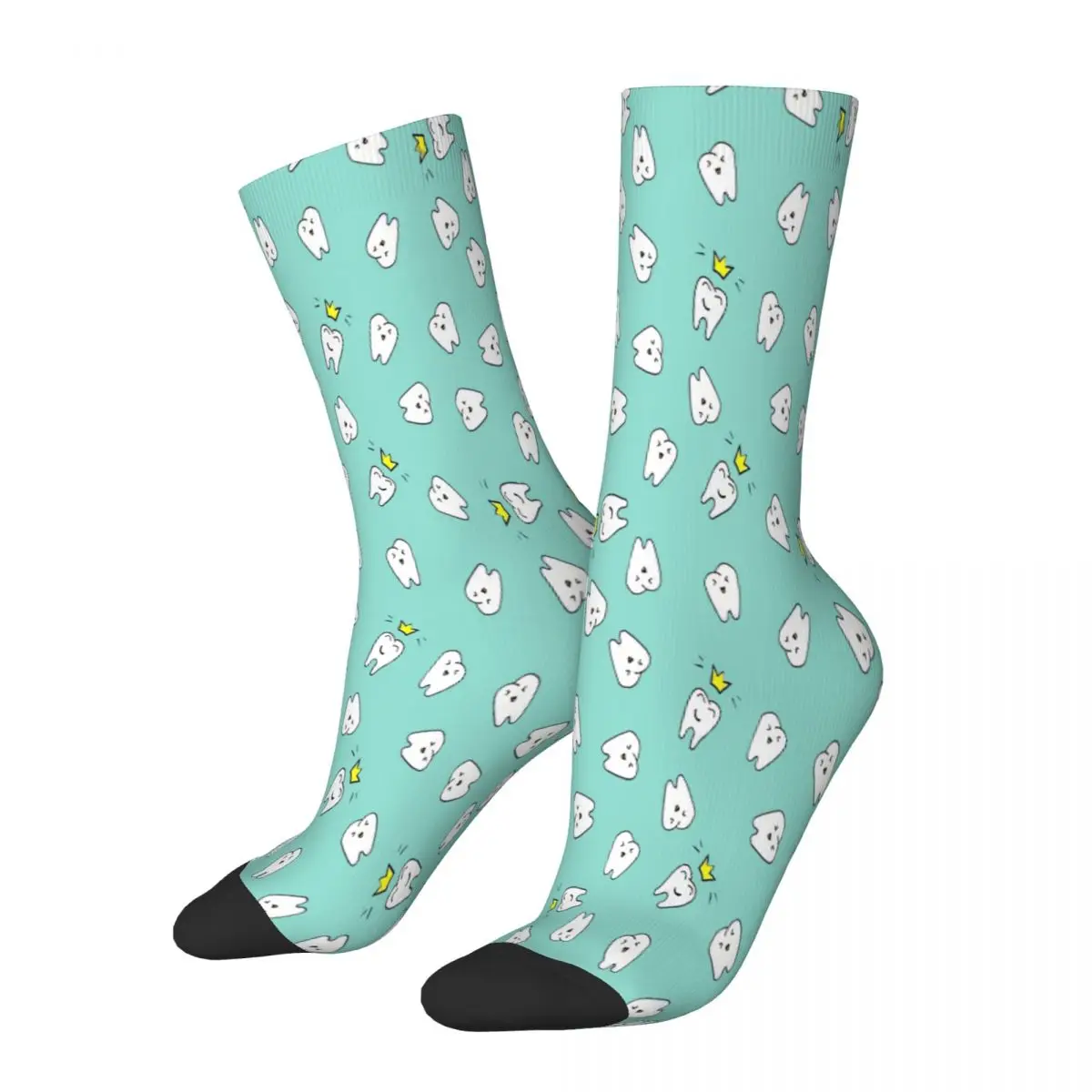 

Cute Happy Braces Pattern Tooth Teeth Dental Braces Stomatology Department Socks Male Mens Women Spring Stockings Polyester