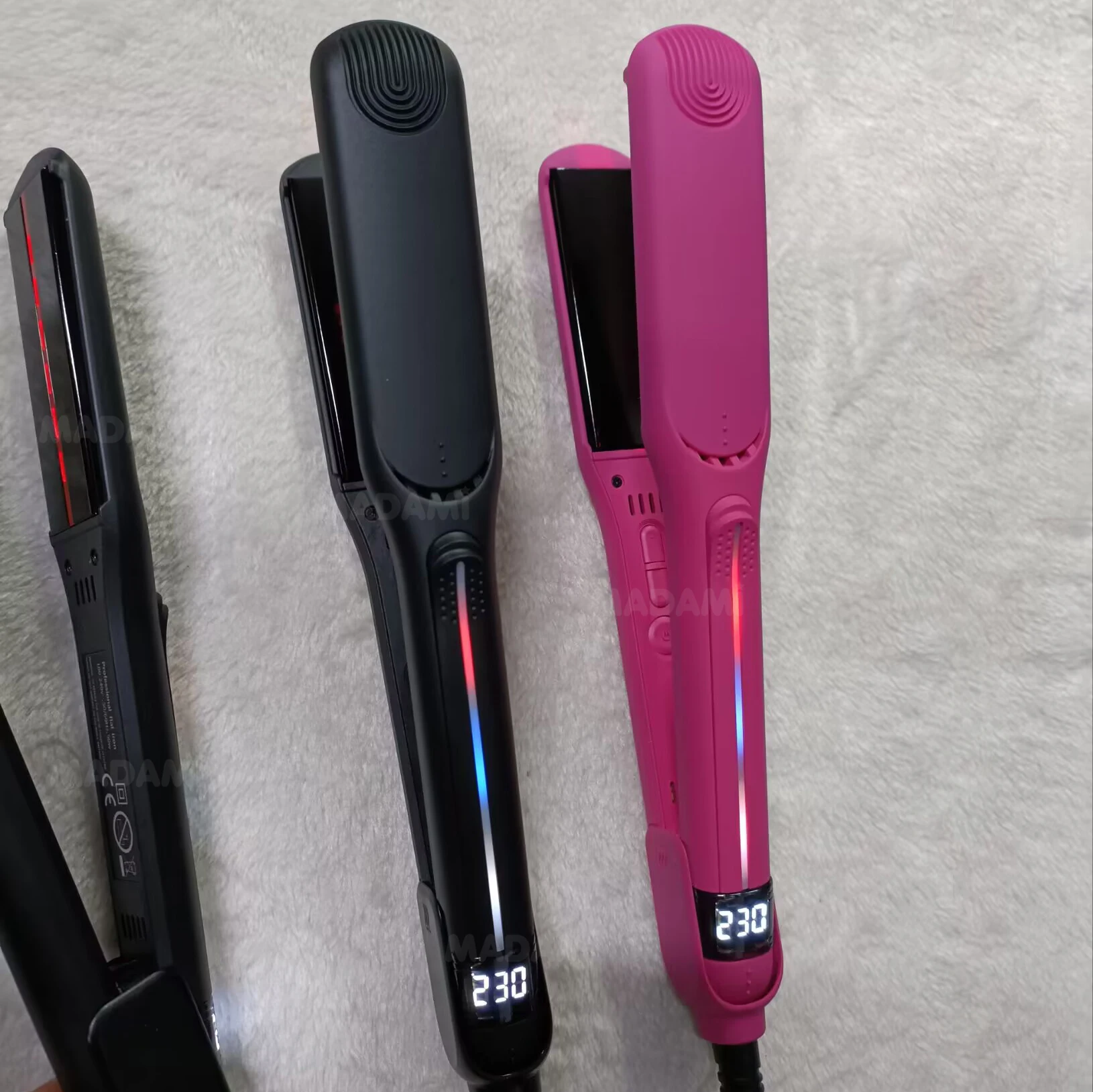 Infrared Hair Flat Iron 450°F Professional Hair Straightener Curler Ceramic Fast Heating Plate 230℃ Salon Hair Iron Dual Voltage 6