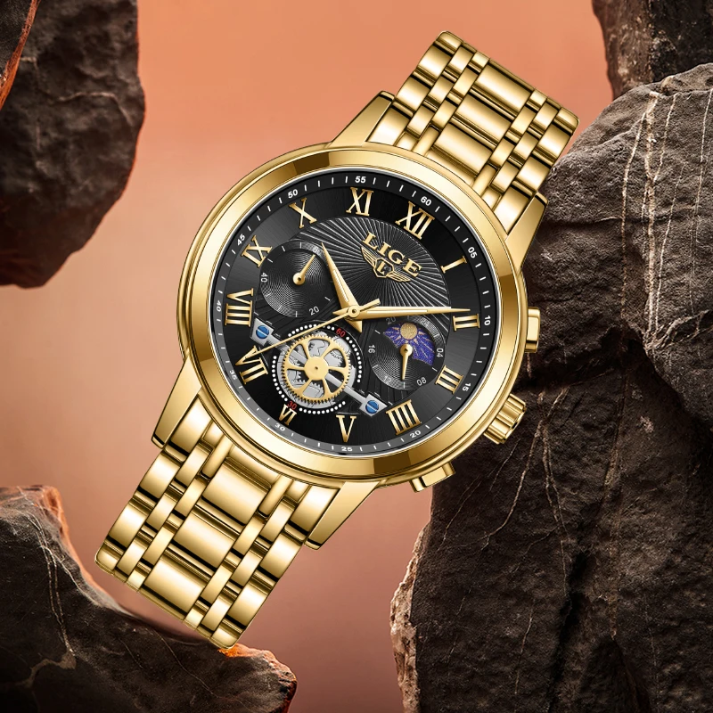 LIGE Watch Women Top Brand Luxury Waterproof Women's Quartz Wristwatches Fashion Military Sports Chronograph Relogios Feminino