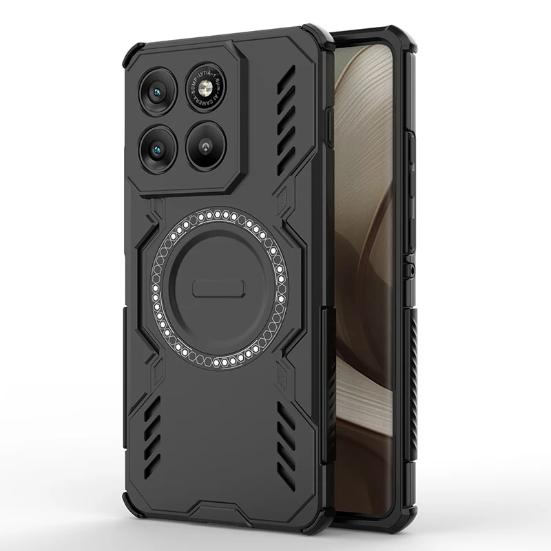 Heat Dissipation Armor Magnetic Phone Case with TPU Frame and Plastic Back Cover