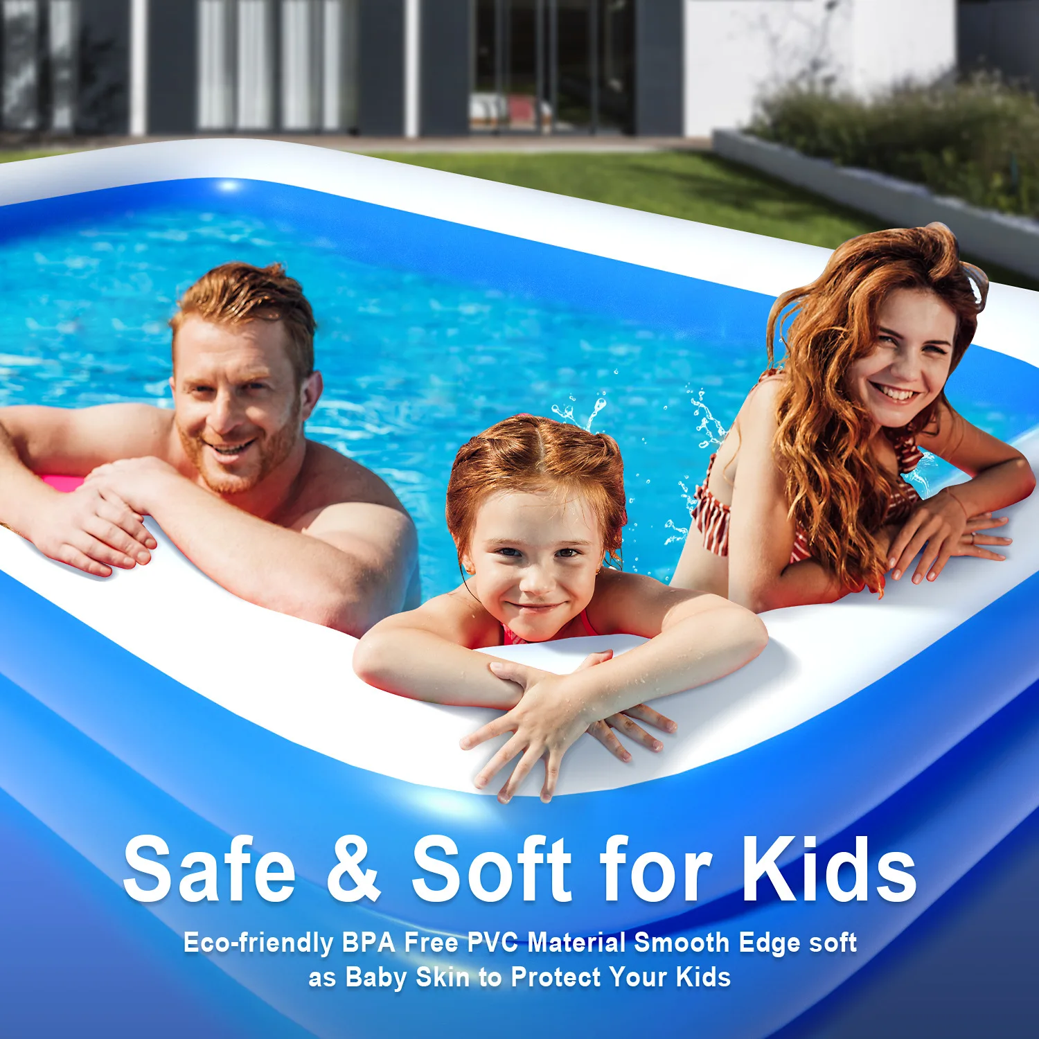 

Kids Bathing Outdoor Toys Creative Big Large Pools For Family Swimming Pool Rectangular Inflatable Swimming Pool PVC Pool