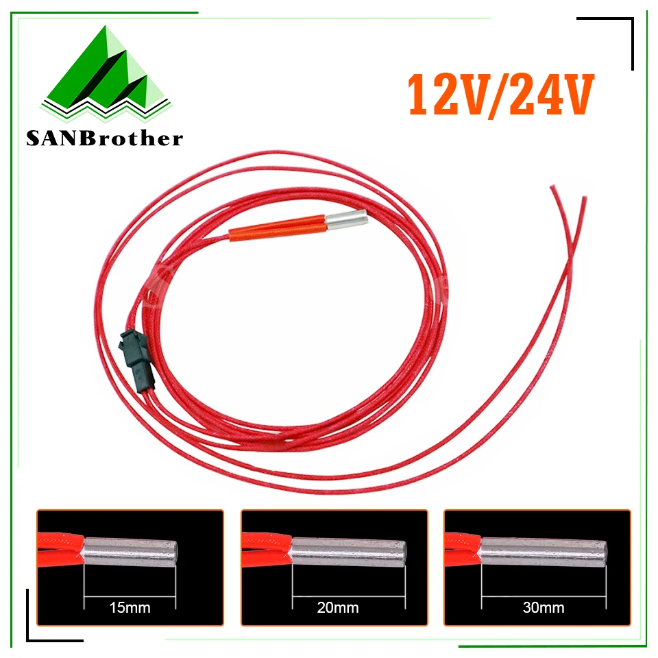 3D Printer Part 12V Heating Tube Ceramic Heater Cartridge 24V 50W 6*20mm Heat Pipe with SM Plug J-head V6 Hotend Extruder