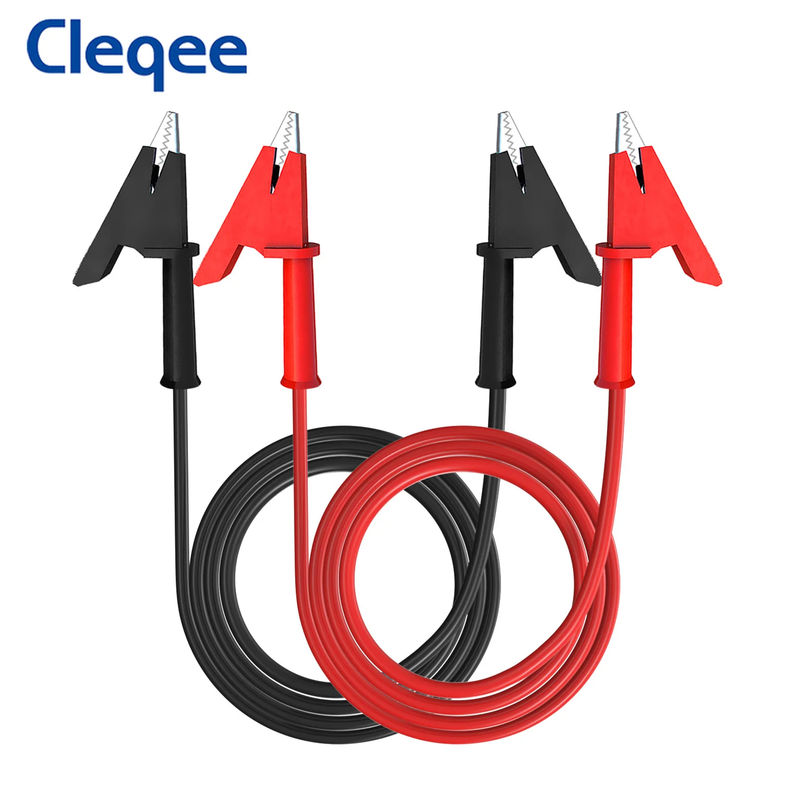 Cleqee P1024 2db Viadal Aligátor klipek doga leads Ránehezedő Kötelesség Krokodil clamps multimeter doga wires 1000V 15A 100cm Vezeték