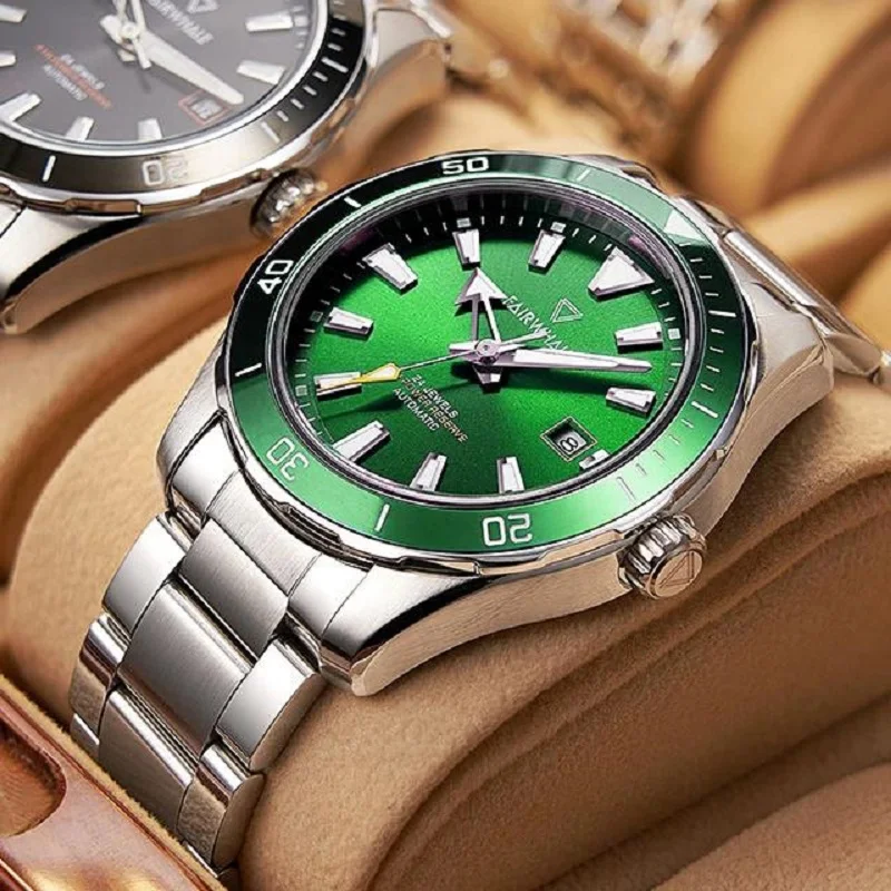 

Luxury Automatic Watch Men Brand Mark Fairwhale Fashion Stainless Steel Clock Sport Waterproof Mechanical WristWatch Dropshiping