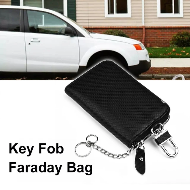 Faraday Bag for Key Fob(2 Pack), Faraday Cage Protector, Car RFID Signal  Blocking Key Fob Protector, Double-Layers of Shielding Carbon Fiber  Material Anti-Theft Faraday Pouch 