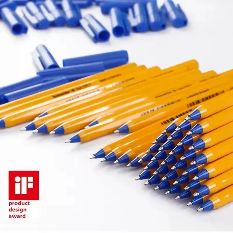 Schneider Imported German Ballpoint Pen - Ultra Smooth Steel Nib in Black, Red, and Blue Ink