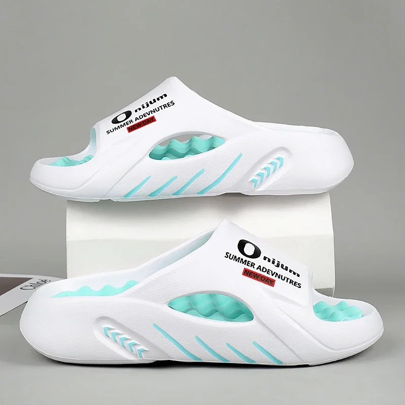 Men Massage Slippers Slides Indoor Outdoor Sandals Beach Casual Shoes Comfortable Sole Men's Slippers Big Size 38-47
