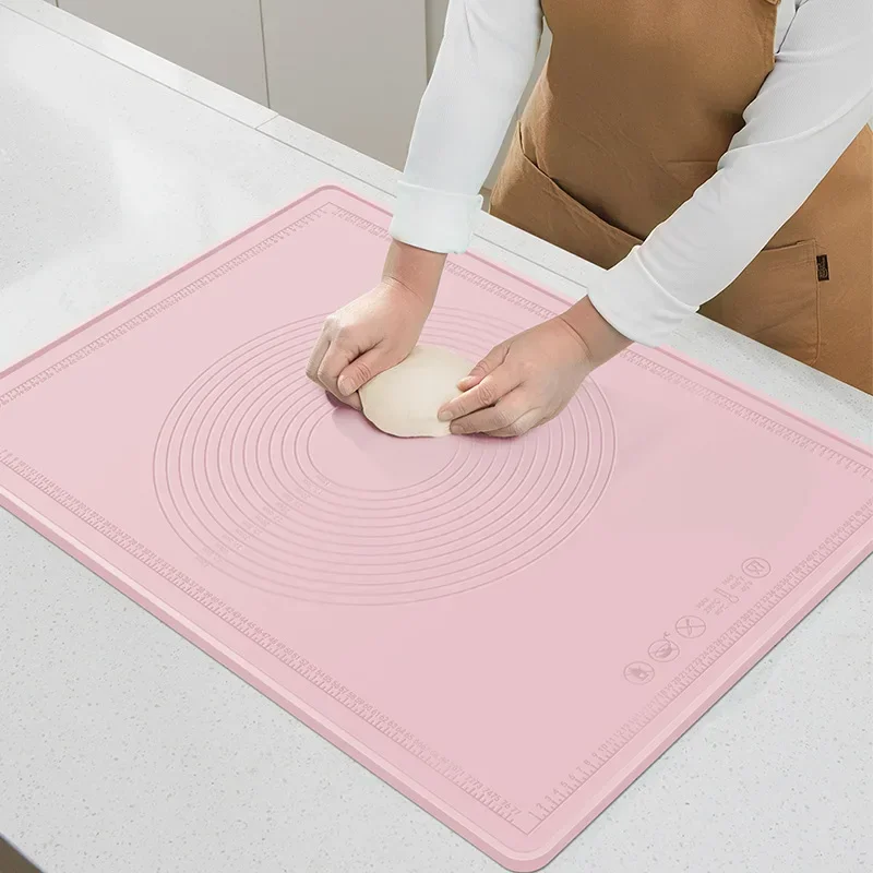 Ekstra büyük Silikon Yoğurma Pedi Ev Gıda sınıfı Kalınlaşmış Haddeleme kesme tahtası Pişirme Paneli yapışmaz ve Erişte Mat