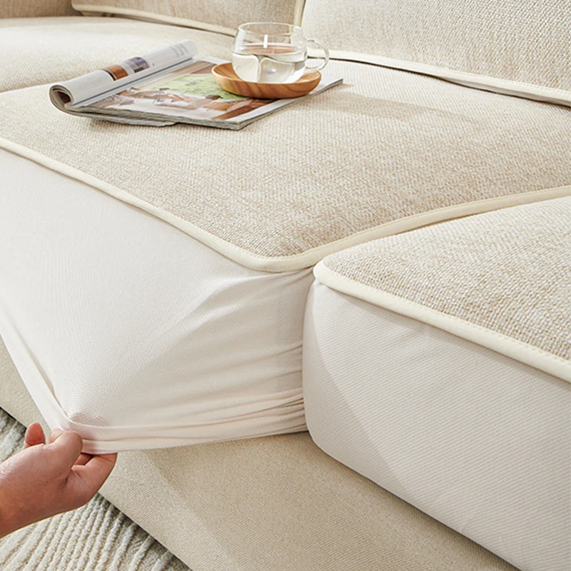 Z655 cotton and linen sofa cover, full package, linen elastic sofa cover, three seats and one noblewoman, four seasons general s 3