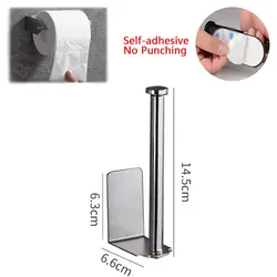 Stainless Steel No-Drill Bathroom Tissue Holder and Dispenser (Paper Stand Silver)