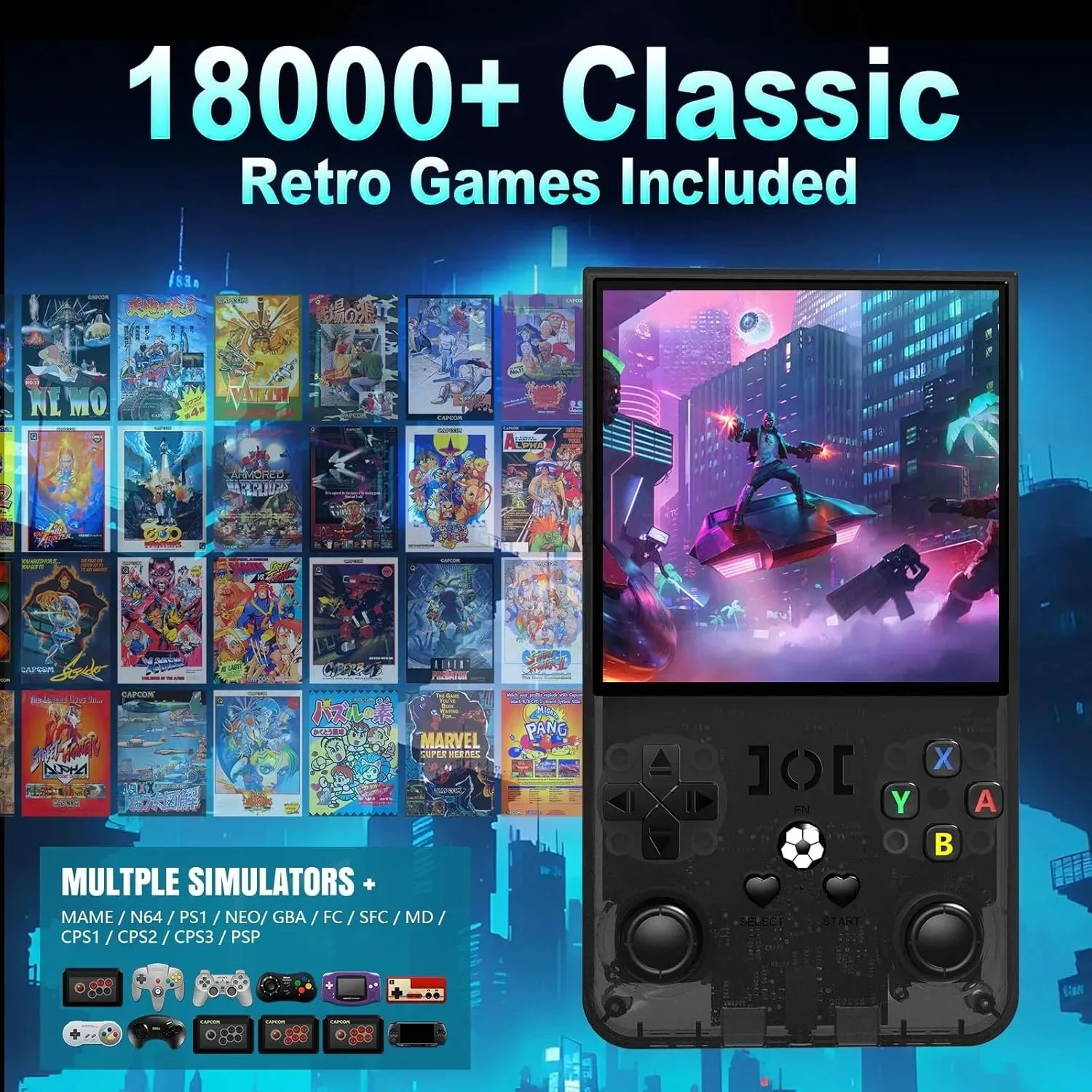 R36 MAX Retro Handheld Game Console 4.0inch Big Screen