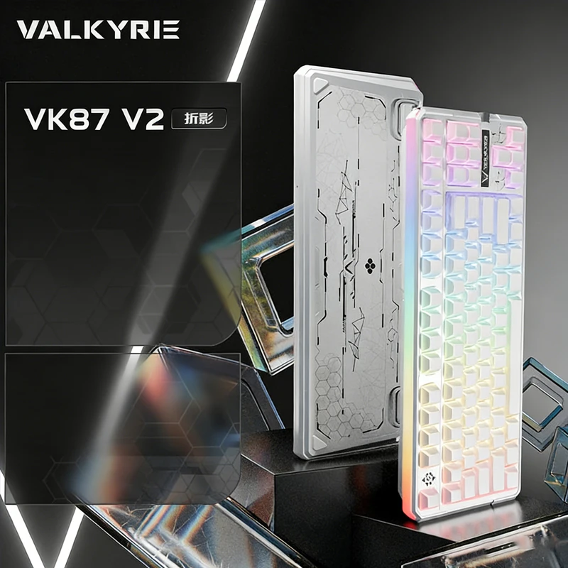 VALKYRIE VK87 V2 기계식 키보드 무선 3모드 듀얼 8k 가스켓 구조 래피드 트리거 낮은 대기 시간 FPS용 게이밍 키보드