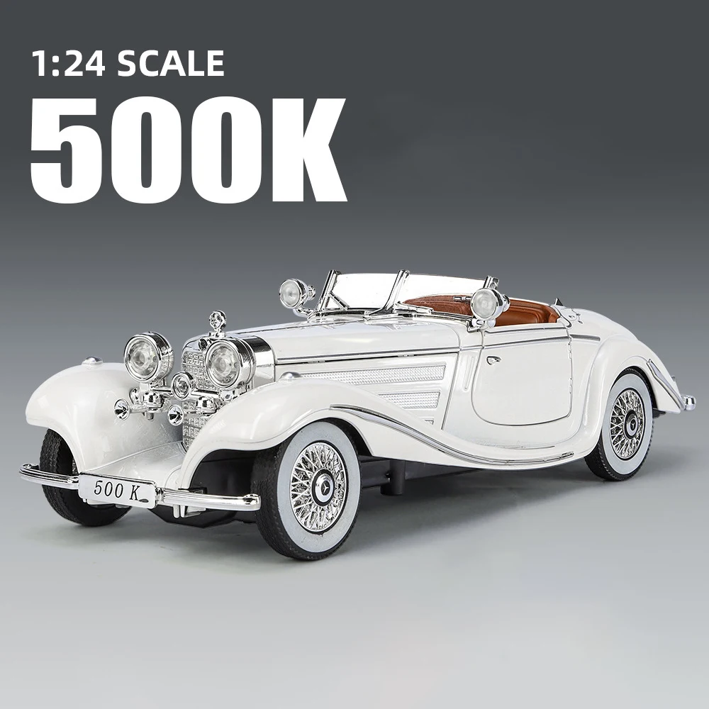 1:24 Mercedes-Benz 500K 1936 Classic Car Alloy Car Model Sound and