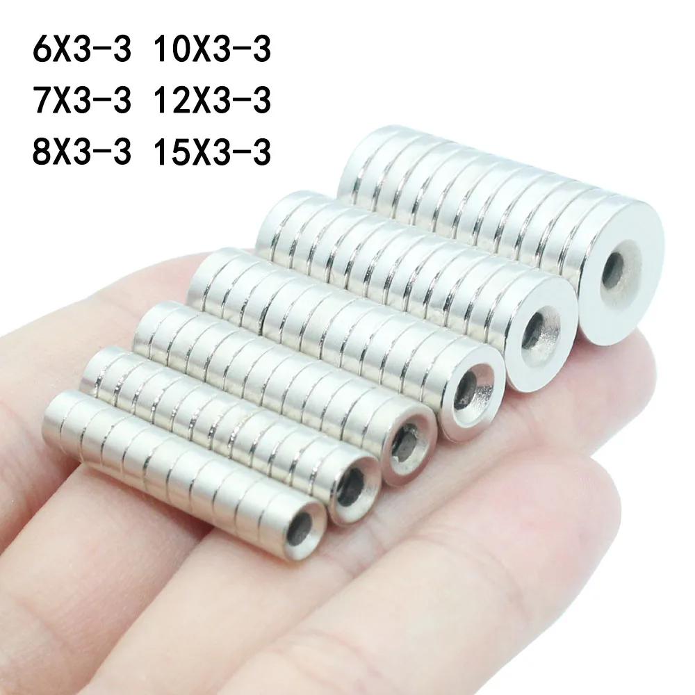 5-100 pcs Round Magnets Countersunk NdFeB Neodymium Magnet N35 Permanent With hole