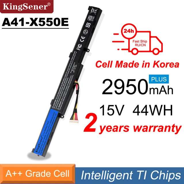 Kingsener Korea Cell A41-x550e Battery For Asus X751m X751ma X751l K751l  X750ja 450e R752ma R752l X450 X550v X450e 14.4v 2600mah - Laptop Batteries  - AliExpress