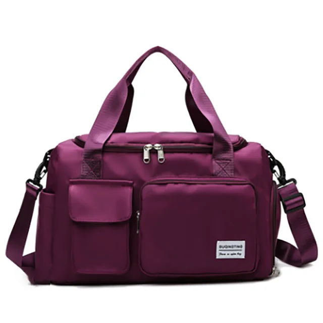 New Travel Bags Hand Luggage Waterproof Sports Fitness Yoga Gym Large Capacity For Women purple red(big)