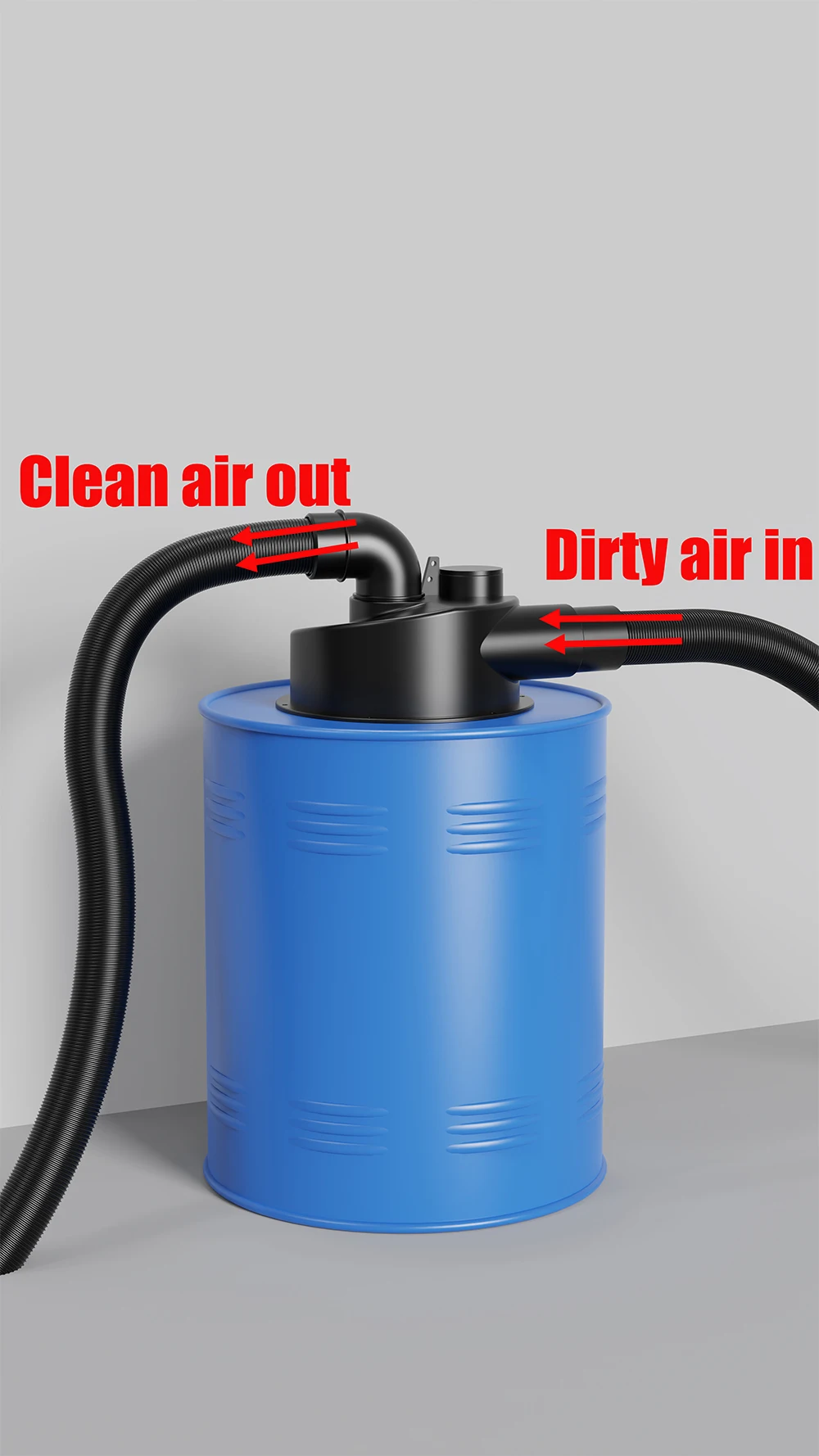 2.5'' Double Filtration Cyclone Dust Collector Woodworking DIY Turbocharged Filter Industrial Separator for Dust Collection