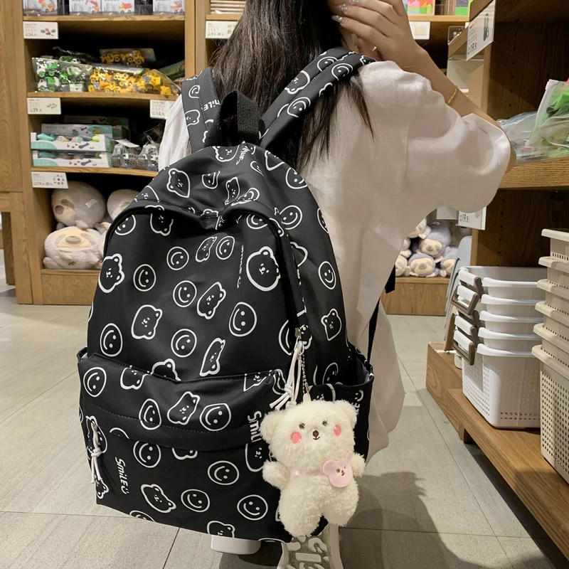 

Kawaii Women Backpack Stweet Little Bear Harajuku Student Schoolbag Fashion Travel Backpacks Female book bag Laptop bags Mochila