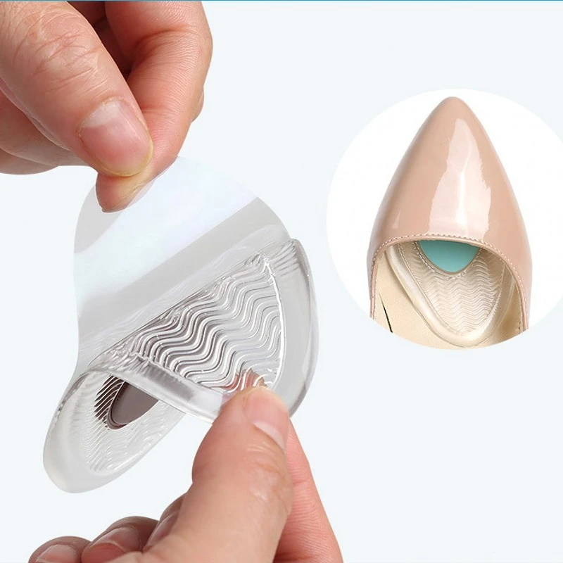 Insoles Forefoot Pads Gel Silicone Shoe Pad Cushion High Heel Invisible Inserts Cushion Orthotic Insoles Anti-Slip 1pair