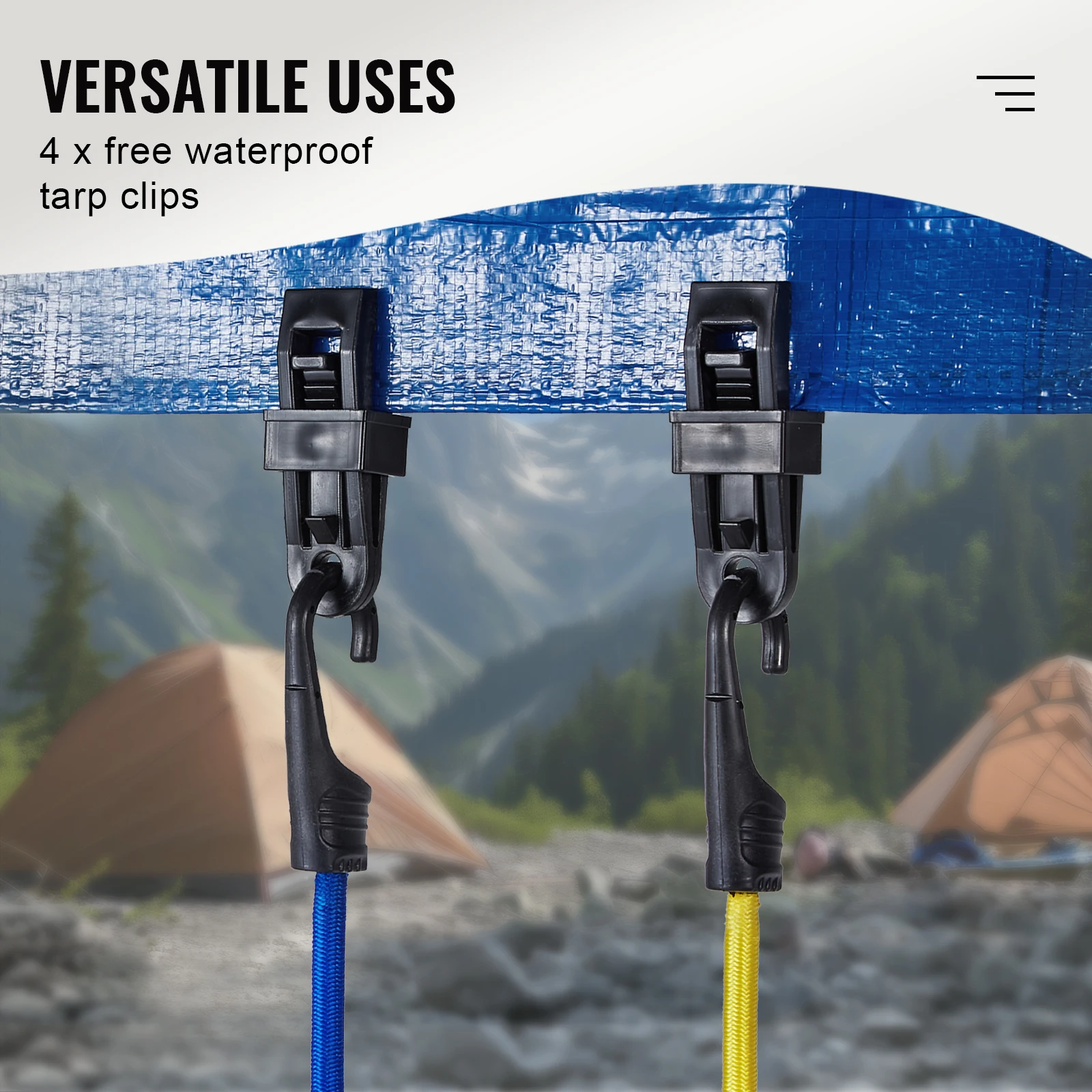 SucceBuy 32pcs Elastic Bungee Cords Straps Assorted Lengths Heavy Bungee Ropes for Bike Tents Camping RVs Trunks Luggage Racks