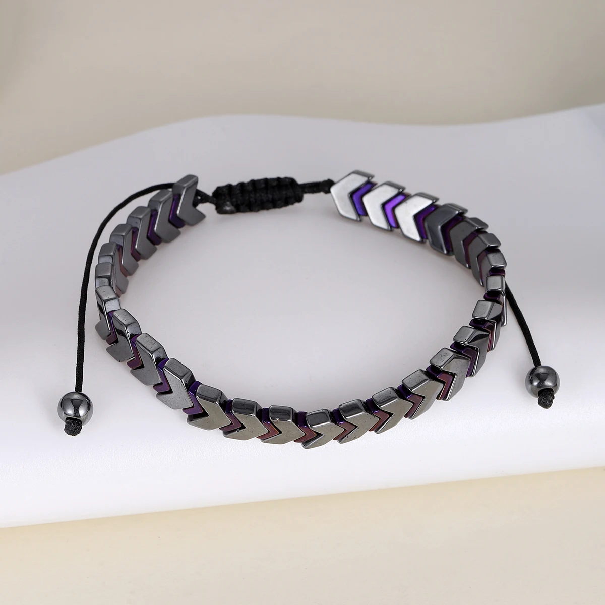 New Hematite Stone Arrow Adjustable Bracelet Men Jewelry Weight Loss Magnetic Therapy Beaded Health Care Bracelets Pulsera Gift