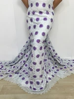 Nigerian Guipure Cord Lace Fabric 2025 High Quality 5 Yards Knitted African Water Solube Lace Fabric For Women For Wedding Dress 2