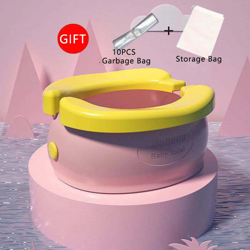 Portable Toilet Travel Baby Potty Foldable Children's Potty Urinal Stool Easy to Clean,Gift Garbage Bags and Storage Bag 3
