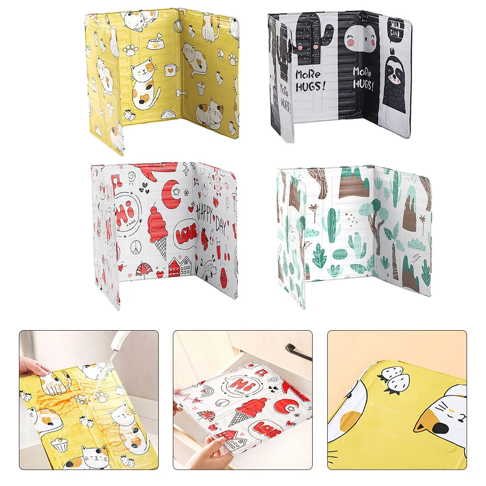 Description Picture 6 of itemFolding Kitchen Cook Oil Splash Screen Cover Anti Splatter Stove Shield Guard Aluminium Foil Scald Proof Board Protection Plate