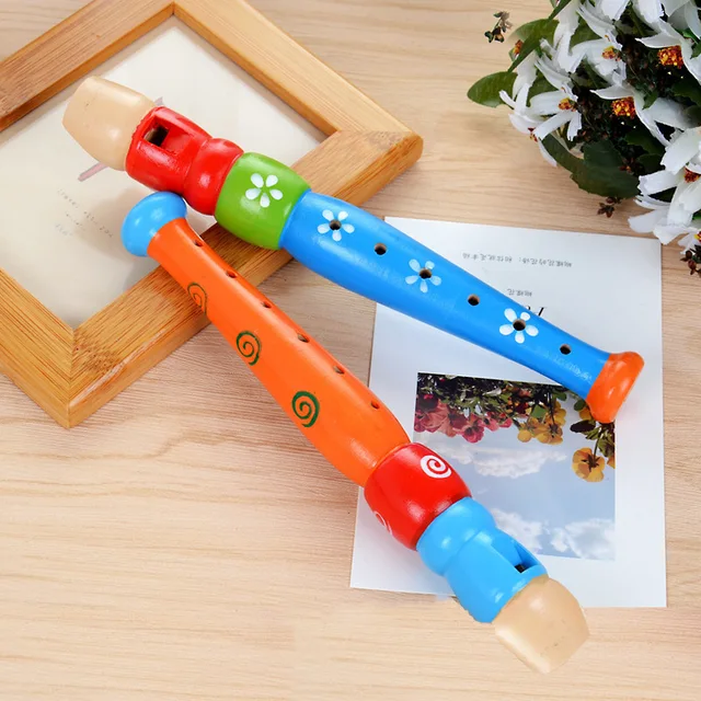 1 Pc Small Wooden Colorful Piccolo Flute for Kids Learning Rhythm Musical Instrument Early Education Music Sound Toys for Kids 6