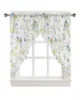 Floral Botanical Rod Pocket Kitchen Valance Curtains Yellow Floral Branch Scalloped Swag Curtains Living Room Bathroom Window 1