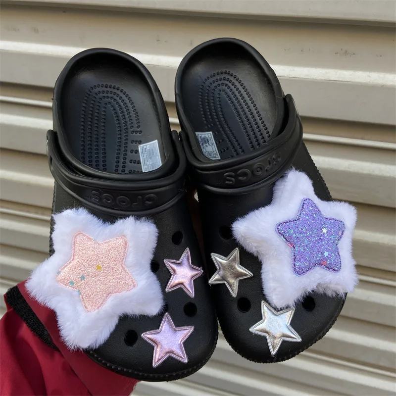 

DIY Whole Set Shoes Charms for Croc Colorful Stars Plush Croc Accessories Cute All-match Garden Shoe Buckle Fashion Hot Sale