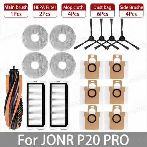 For JONR P20 PRO / T5 Pro Robot Vacuum Cleaner Accessories Main Side Brush Hepa Filter Mop Cloth Dust Bag Replacement - Image 9