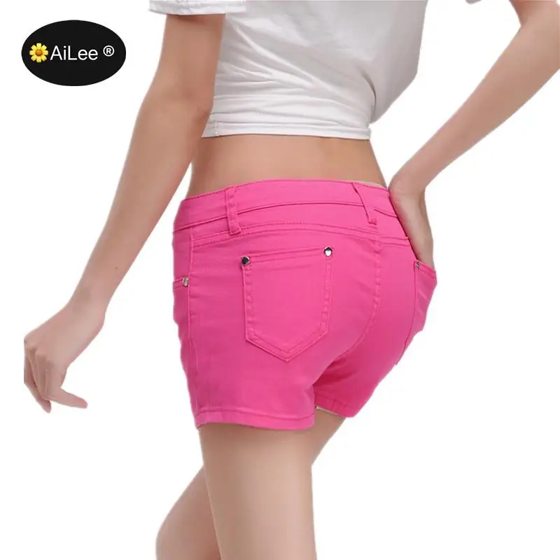 Women High Waisted Candy Color White Short Mini Jeans Shorts Ropa Mujer Ladies Casual Breathable Short Pants For Summer Beach