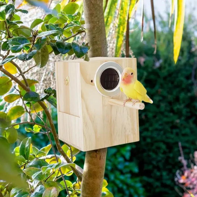 

Bird Breeding Nest Wood Bird House Nest for Cage with Perch Parrot Breeding Decorative Cages Pet Decoration Home Balcony