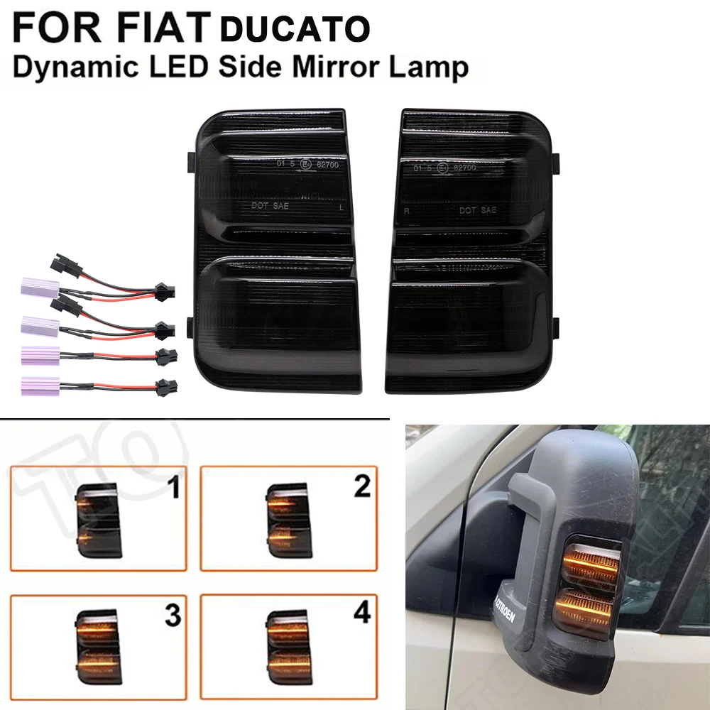 For Fiat Ducato Peugeot Boxer Citroen Jumper Relay Opel Side Mirror Lamp Dynamic LED Turn Signal Indicator Blinker Light