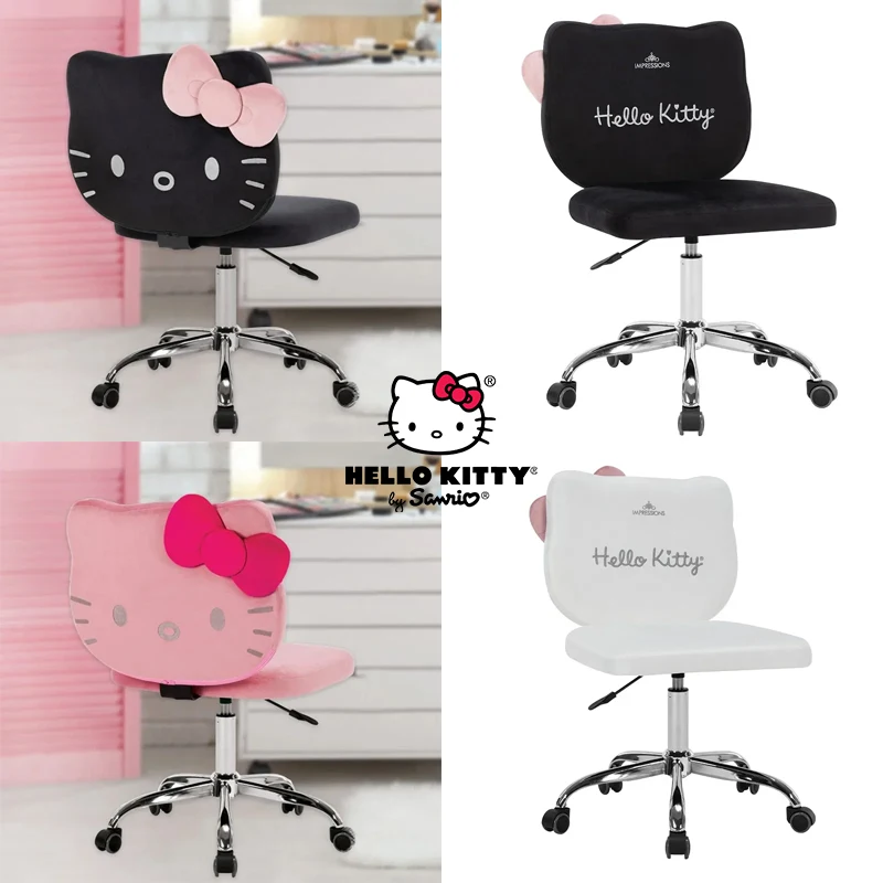 Anime Sanrio Hello Kitty Makeup Chair Kawaii Rotating Dressing Chair Light  Luxury Bedroom Cute Home Chair Ins Computer Chair New - AliExpress