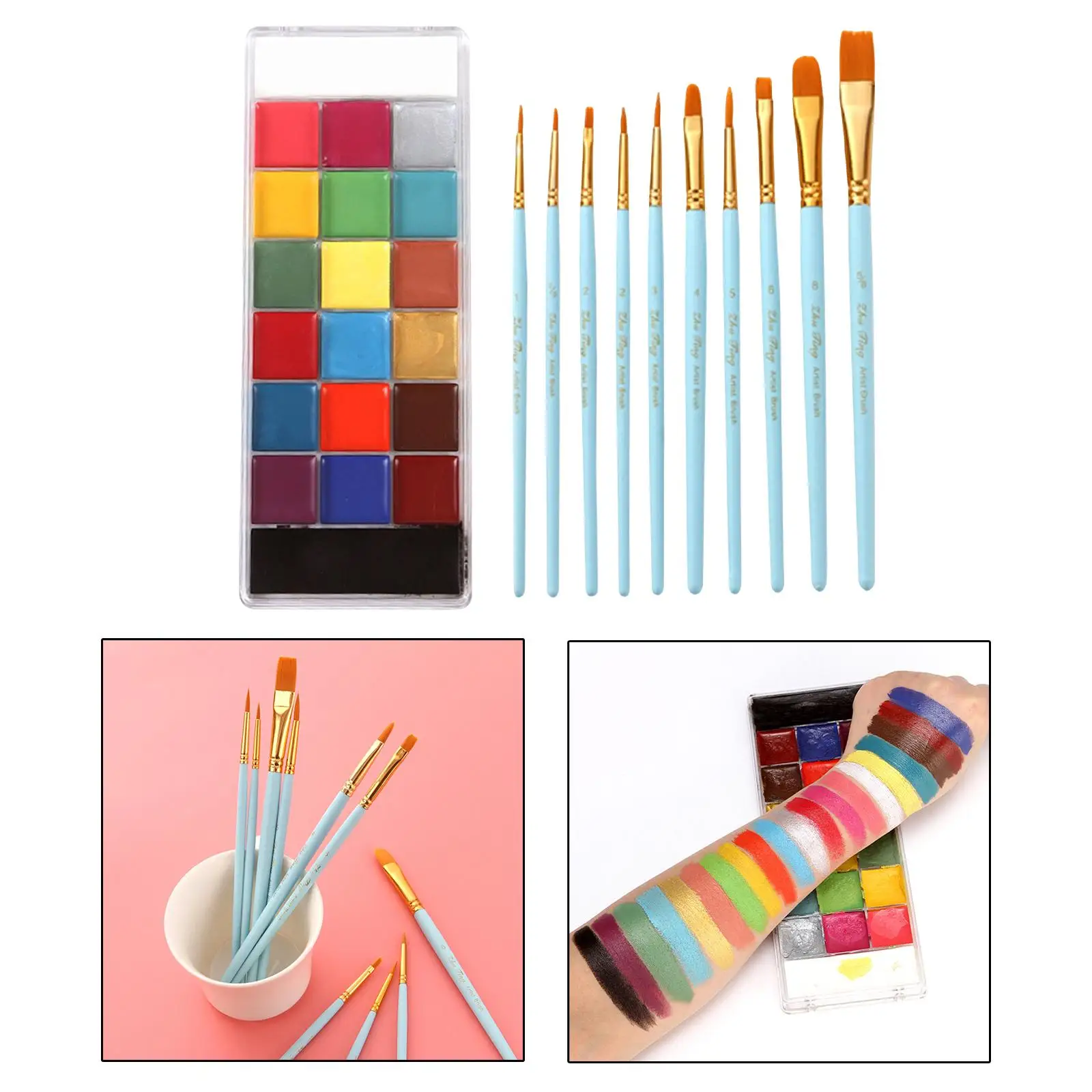 

20Colors Professional Special Face Body Painting Make up Palettes Facepaint for Children Christmas Party Costumes Festival