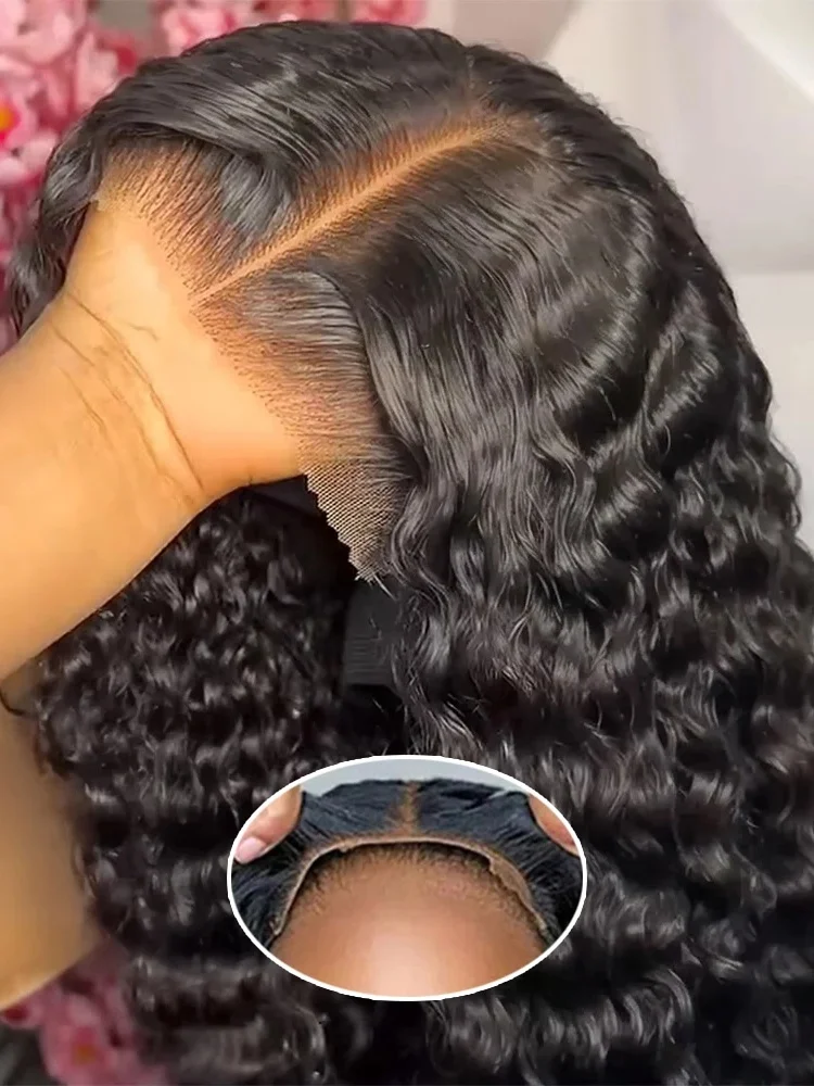 Water Wave Glueless Wig Human Hair Curly 40 42 Inch 13x6 13x4 HD Frontal Wig 250% Deep Wave Wear Go 5x5 HD Lace Closure