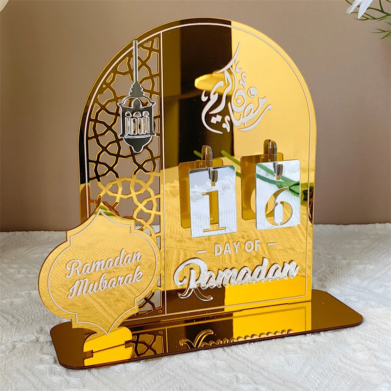 

2024 Рамадан кареем календарь для прибытия акриловое зеркало Eid Mubarak декоративное украшение-календарь украшение для дома для ислама мусульманские искусственные подарки