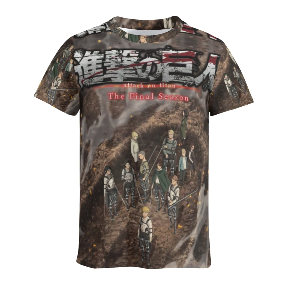thumbnail image 1 of Camiseta de manga corta con cuello redondo y diseño retro de Wings of Liberty Attack on Titan para hombre, nueva camiseta de verano de manga corta, 1 of 5